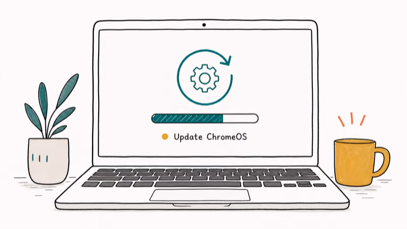 Hand-drawn illustration: Update ChromeOS