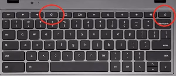 press both the "Refresh" and "Power" buttons