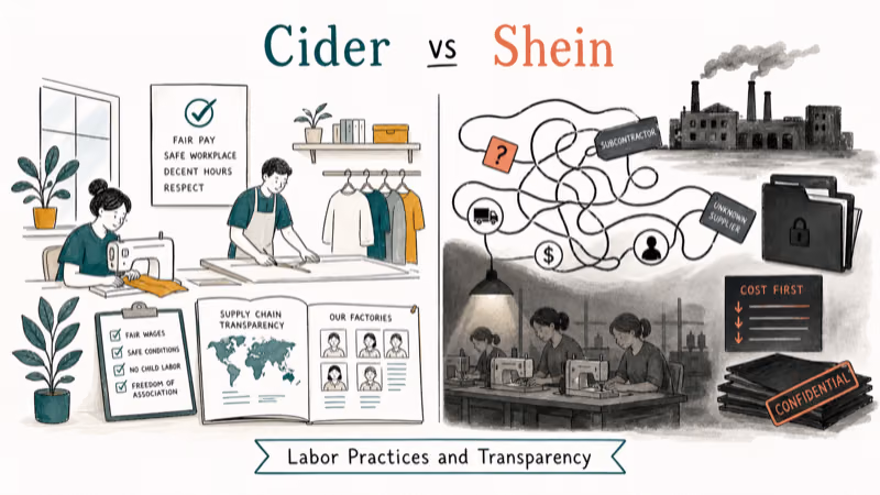 Hand-drawn illustration: Labor Practices and Transparency