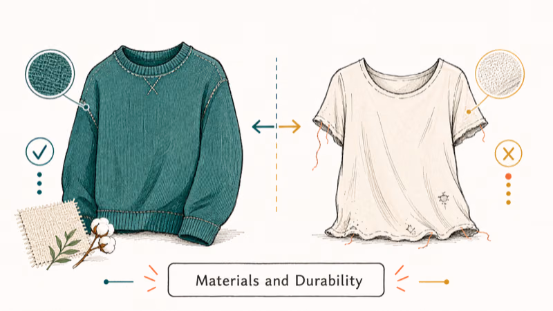 Hand-drawn illustration: Materials and Durability