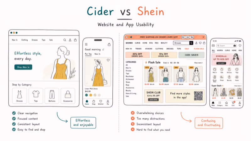 Hand-drawn illustration: Website and App Usability