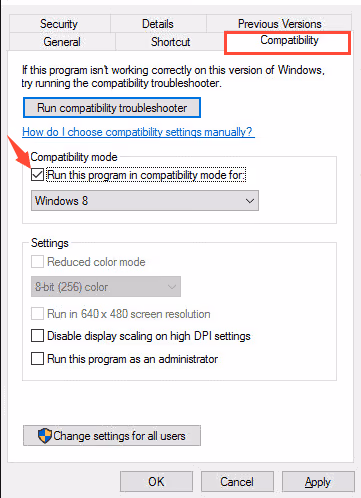 Use Compatibility Troubleshooter