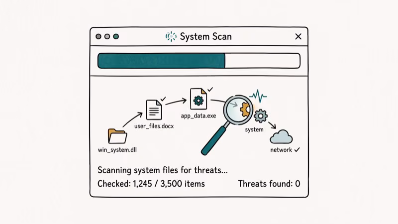 Antivirus scan results showing conhost.exe file verification status