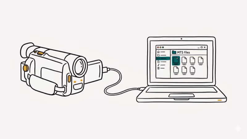 Illustration showing camcorder for convert mts to mp4