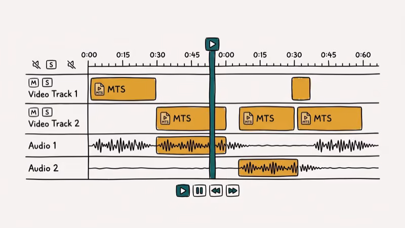 Illustration showing editor for convert mts to mp4