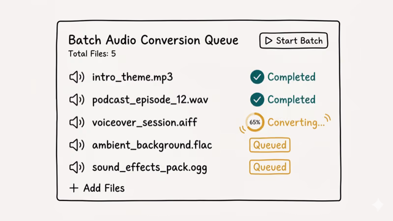 Illustration showing batch for convert opus to mp3
