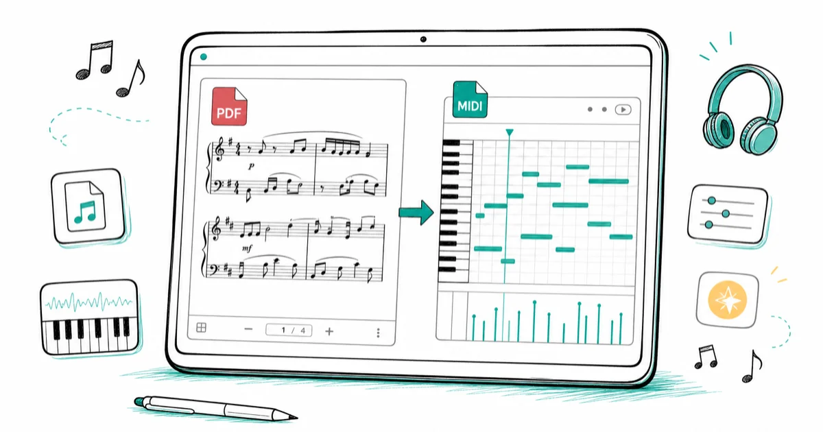 How to Convert PDF Sheet Music to MIDI: Best Tools in 2026 cover image