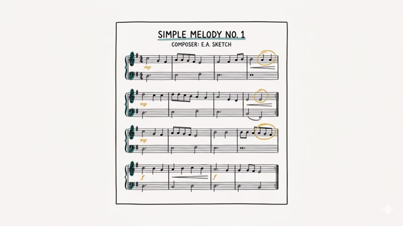 Illustration showing sheet for convert pdf to midi