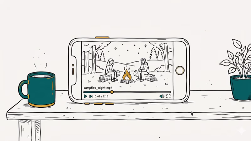 Illustration showing mobile for convert video to mp4