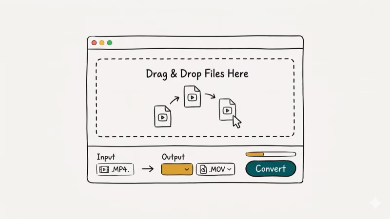 Illustration showing mac app for convert video2mp4 on windows mac