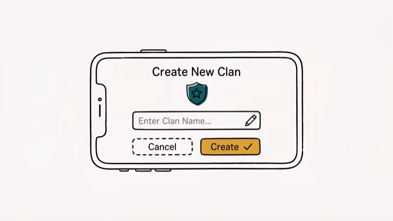 Illustration of clan creation for cool clan names for cod and coc