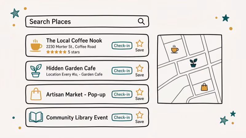 Illustration of location search for custom location instagram