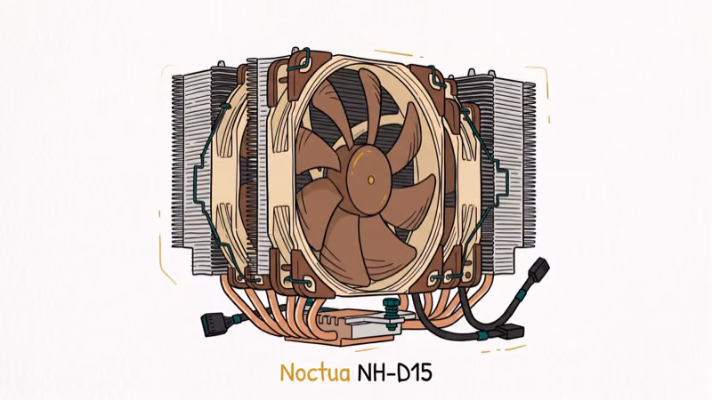 Illustration of noctua cooler for dark rock pro 4 vs noctua nh d15