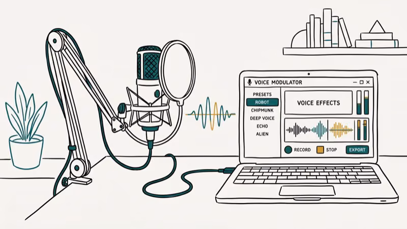 Illustration of microphone setup for darth vader voice changer