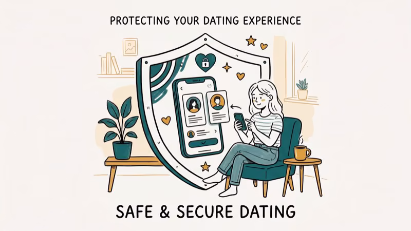 Illustration of safety first for dating advice for women