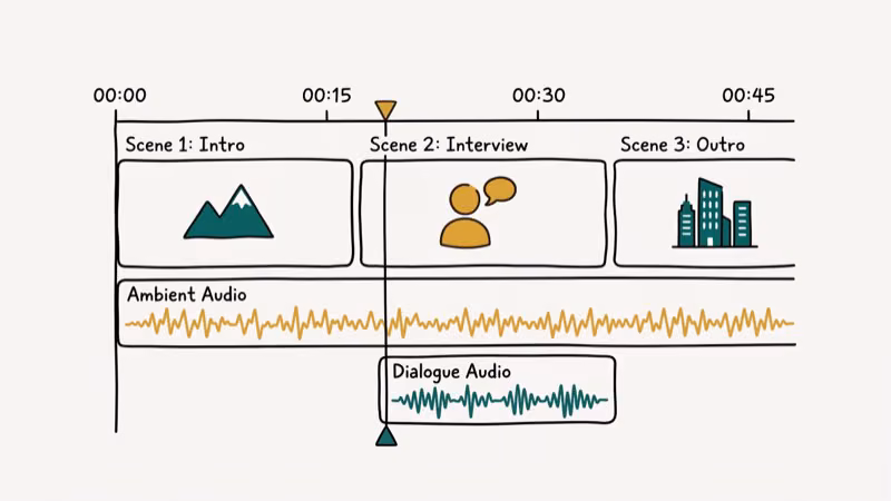 Illustration of sync tracks for davinci resolve audio