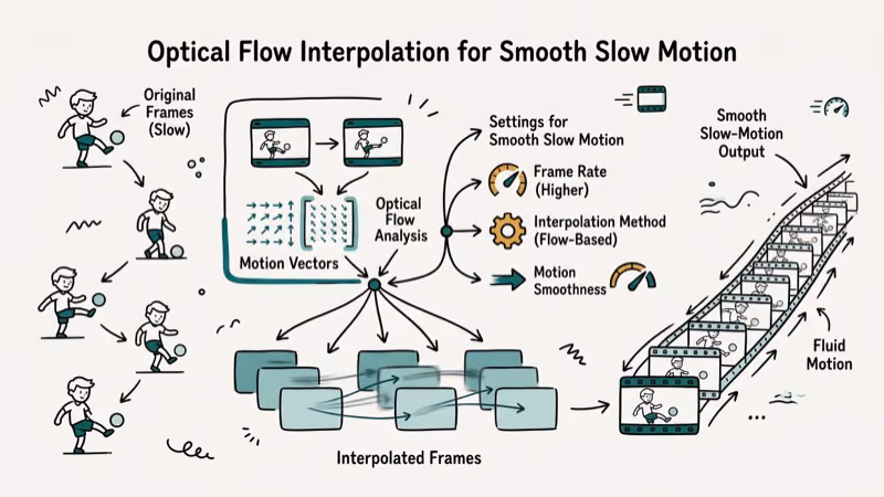Illustration of optical flow for davinci resolve speed up clip
