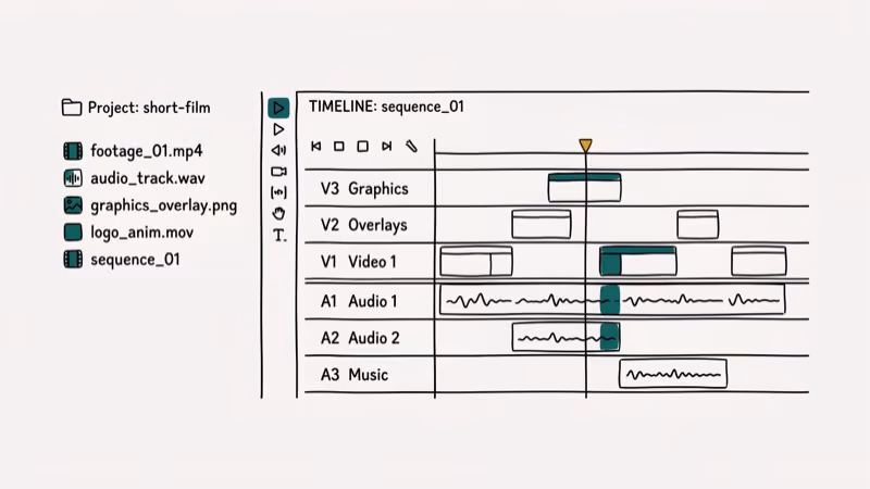 Illustration of premiere ui for davinci resolve vs premiere pro