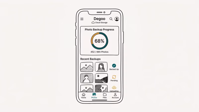 Illustration of mobile app for degoo review