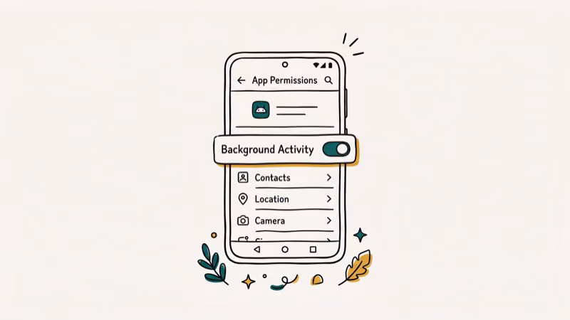 Illustration of app permissions for delayed notifications android