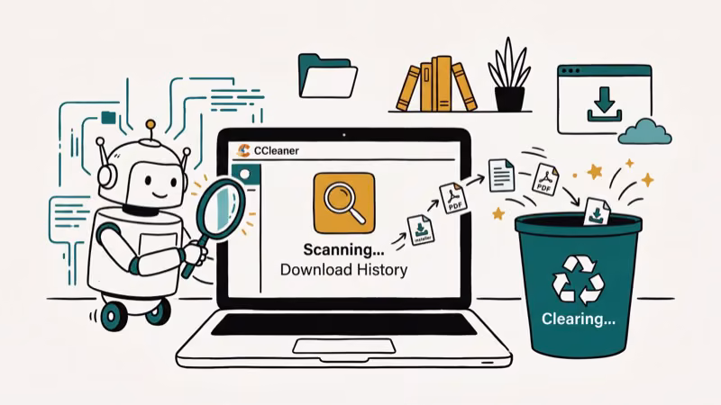 Illustration of ccleaner for delete download history on your computers