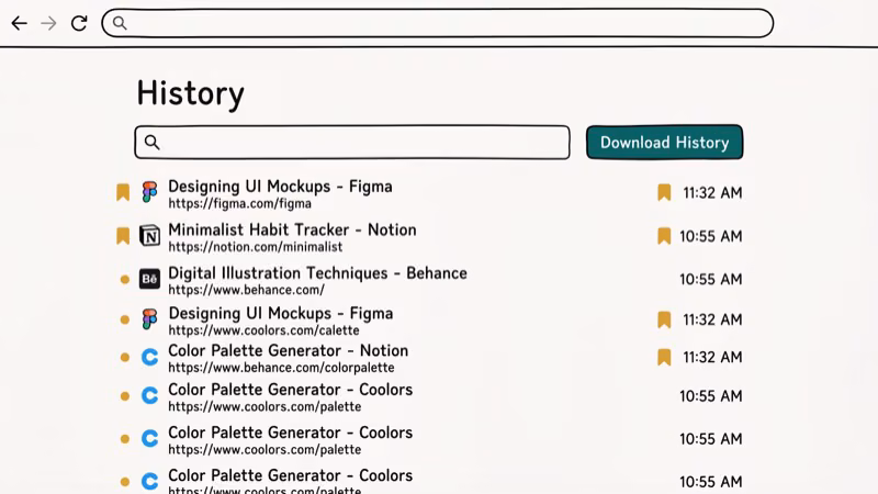 Illustration of chrome history for delete download history on your computers