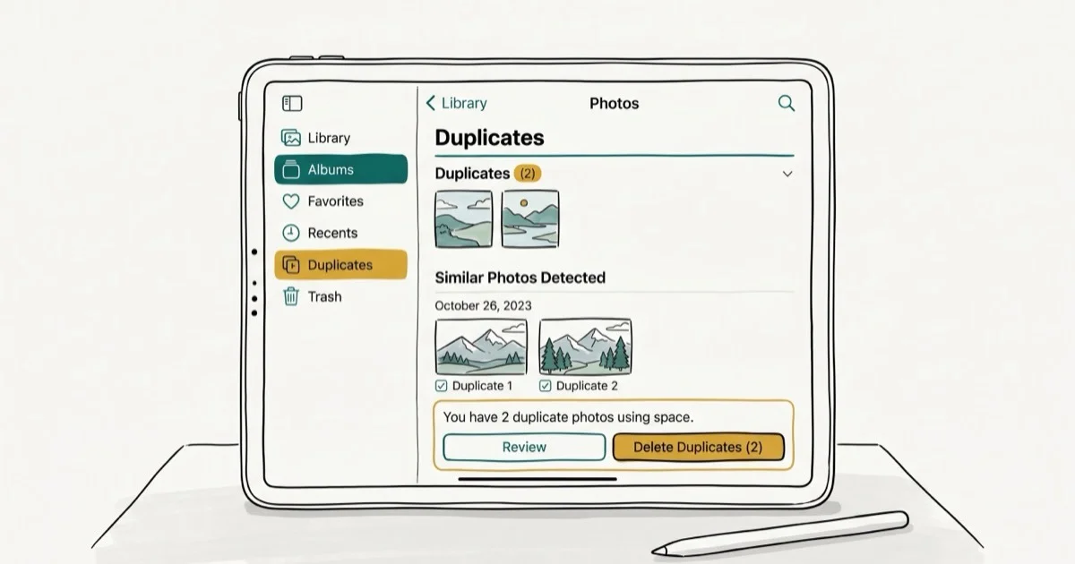 Delete Duplicate Photos on iPad: 4 Best Methods (2026) cover image