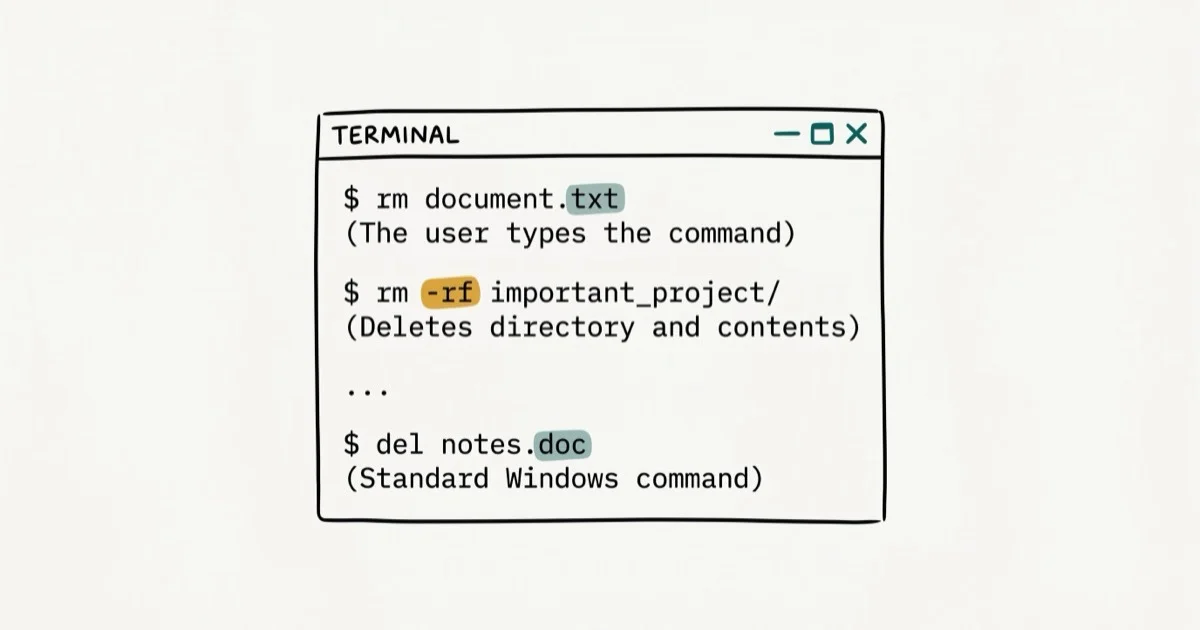 How to Delete Files Using Command Prompt on Windows cover image