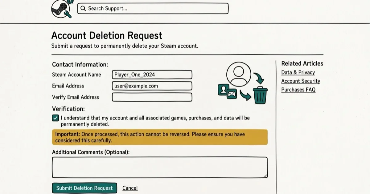 How to Delete a Steam Account Permanently (2026 Guide) cover image