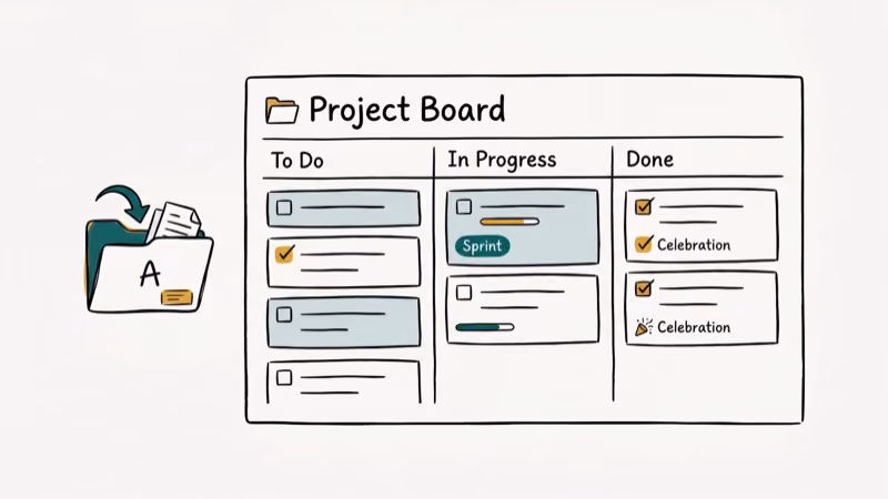 Illustration of archive board for delete trello account board card