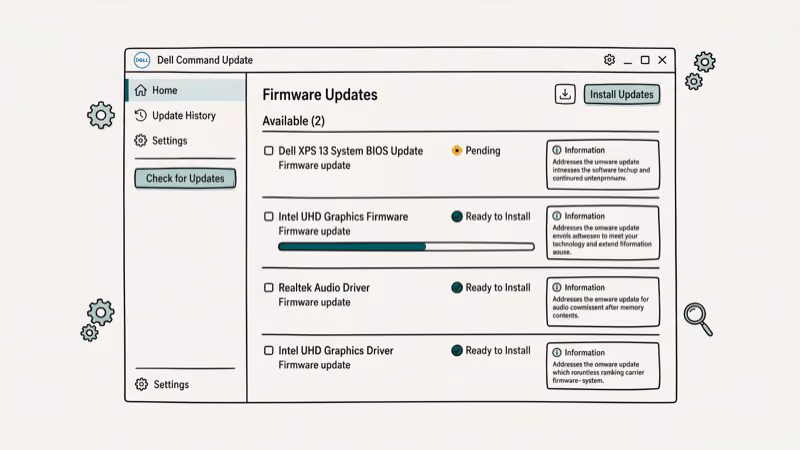 Illustration of dell command for dell bios update