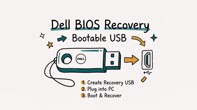 Illustration of usb recovery for dell bios update