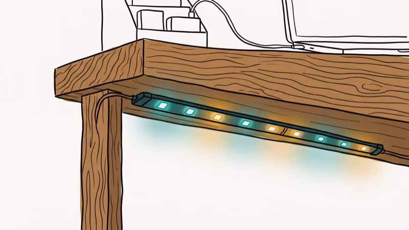 Illustration of rgb strip for desk with led lights