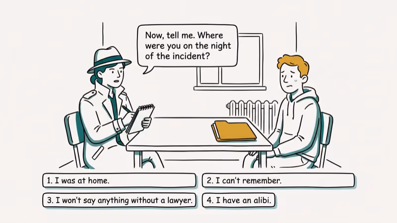 Illustration of interrogation for detective games ps4