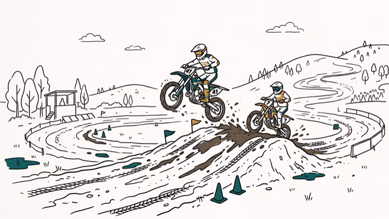 Illustration of motocross race for dirt bike games for xbox one
