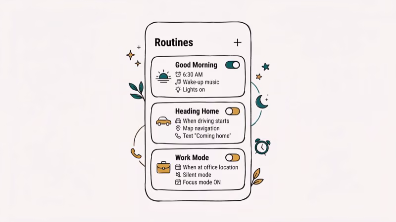 Illustration of bixby routines for disable bixby