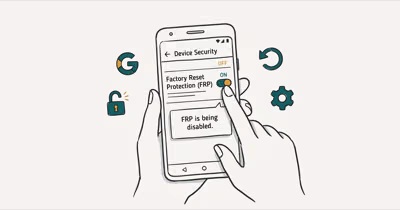 Illustration of disable frp lock card for disable frp lock