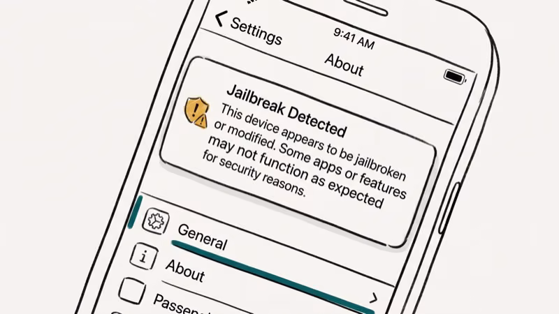 Illustration of jailbreak check for disable or enable iphone safe mode