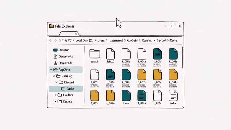Illustration of appdata clear for discord not opening