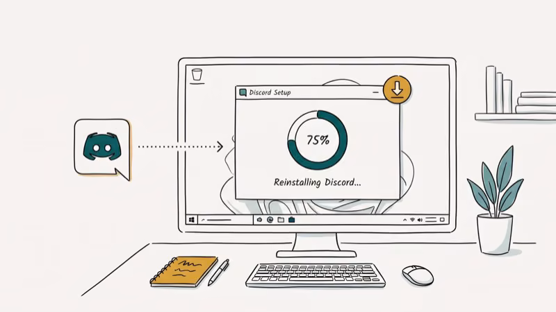 Illustration of reinstall app for discord not opening