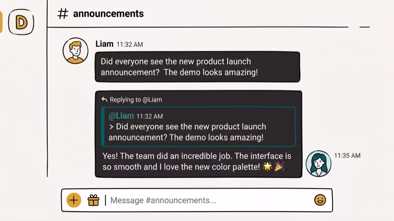 Illustration of reply feature for discord quote