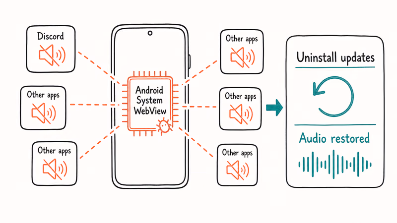 Android System WebView bug silences screenshare audio across many apps until updates are uninstalled