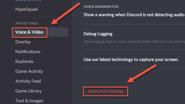 Reset Voice Settings