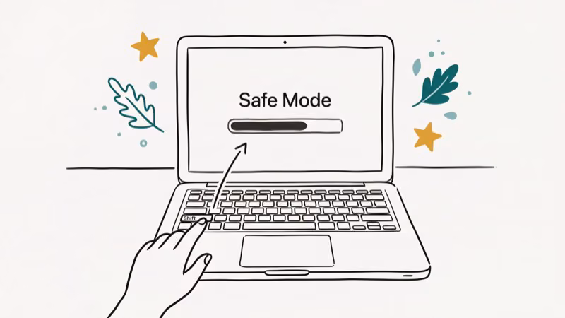 Illustration of safe mode boot for distnoted