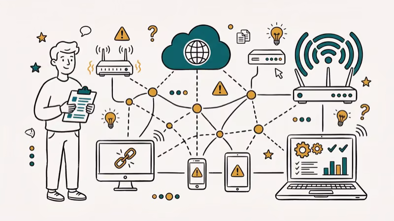Illustration of wifi diagnostic for dns_probe_finished_no_internet