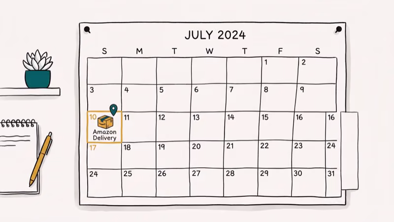 Illustration of sunday calendar for does amazon deliver on sunday