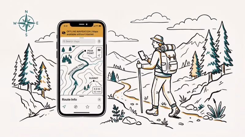 Illustration of apple maps for does gps work without internet