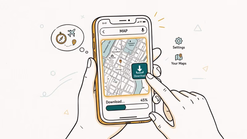 Illustration of offline maps for does gps work without internet