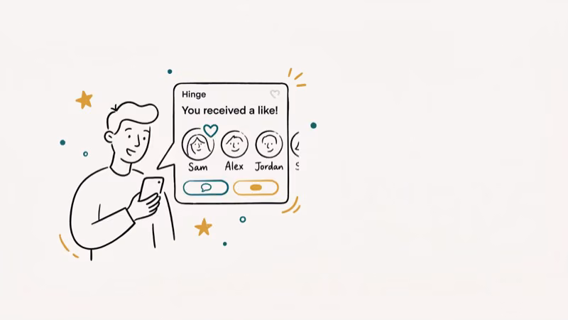 Illustration of likes received for does hinge have read receipts