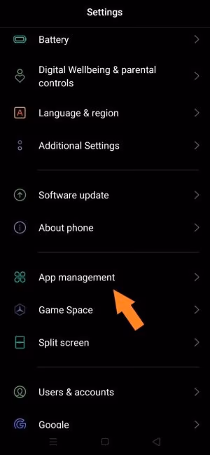 Settings -> Apps Management